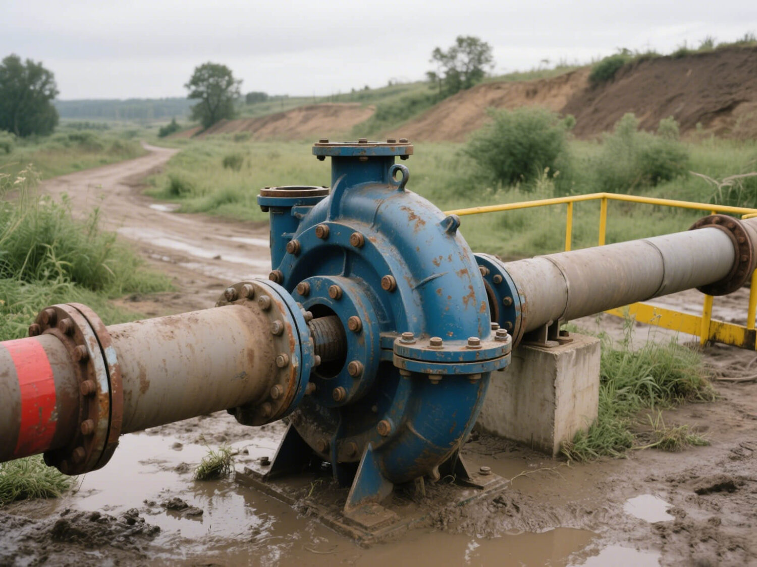 Установка шламового насоса для водоотлива на карьере